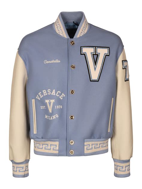 versace jacket blue and gold|Versace varsity jacket.